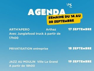 Agenda de la semaine !