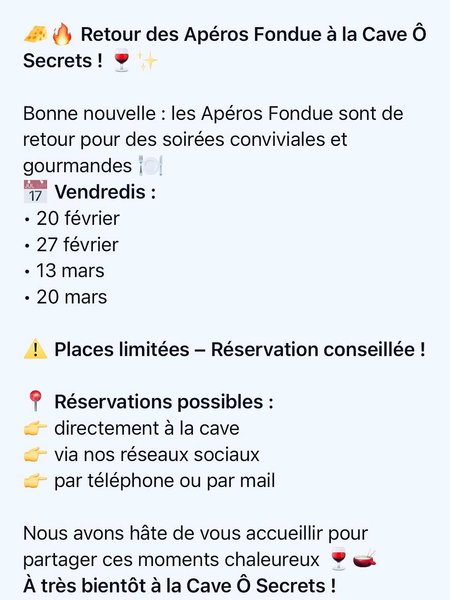 Evenement La Cave Ô Secrets