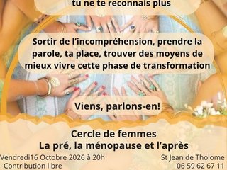 Cercle de Femmes : La pré, La Ménopause et l'après. 