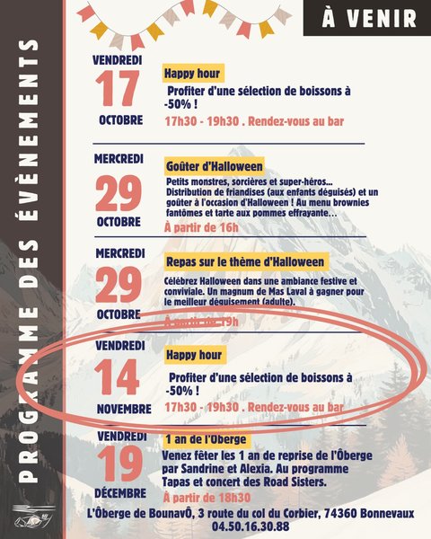Evenement L'Ôberge de BounavÔ