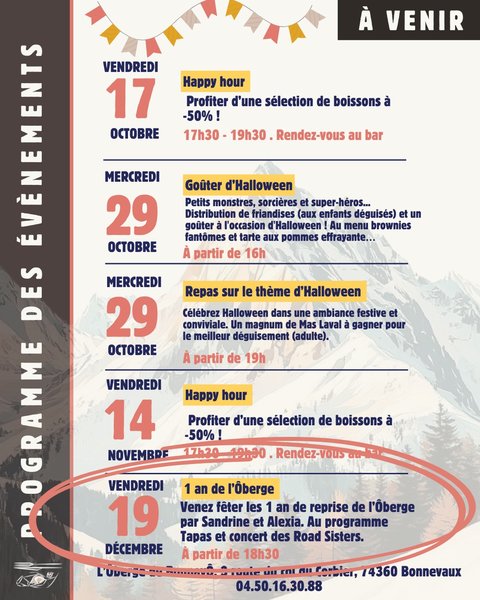 Evenement L'Ôberge de BounavÔ