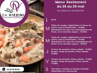 Au menu cette semaine sur place ou à emporter !