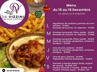 Au menu cette semaine, sur place ou à l'emporter !
