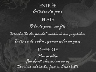 Au menu cette semaine sur place ou à emporter !