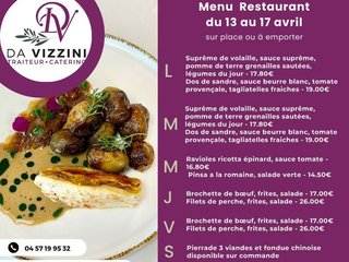 Au menu cette semaine sur place ou à emporter !