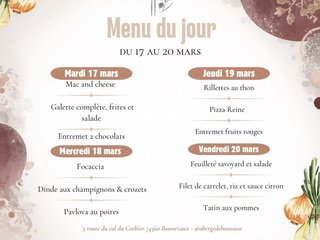 Au menu cette semaine !