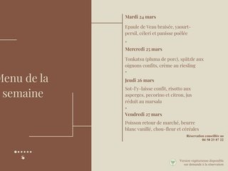 Au menu cette semaine