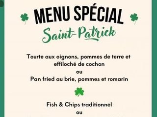 Le Menu de la St Patrick !!