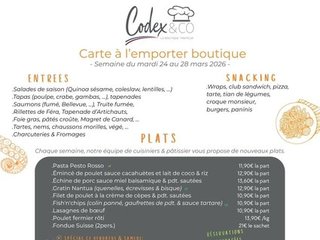 Au menu cette semaine sur place ou à emporter !