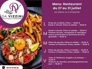 Au menu cette semaine sur place ou à emporter !