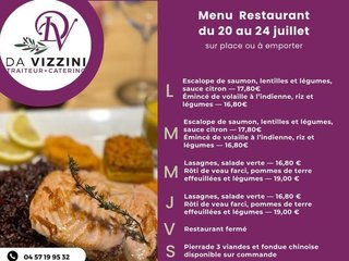 Au menu cette semaine sur place ou à emporter !