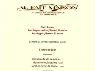 Au menu cette semaine, sur place ou à l'emporter !