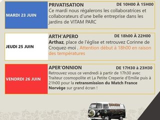 Le programme de la semaine
