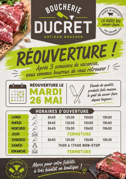 Petite Annonce Boucherie Charcuterie Traiteur DUCRET