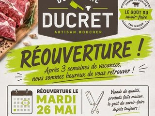 Réouverture mardi 26 mai !!