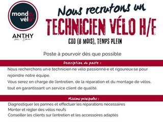 ALERTE RECRUTEMENT - CDD 8 mois temps plein