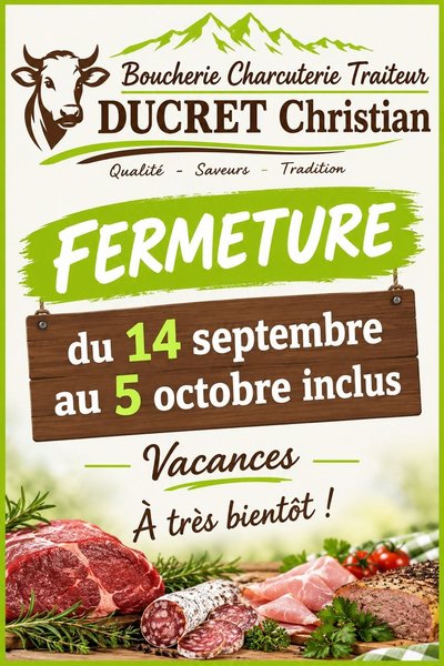 Petite Annonce Boucherie Charcuterie Traiteur DUCRET