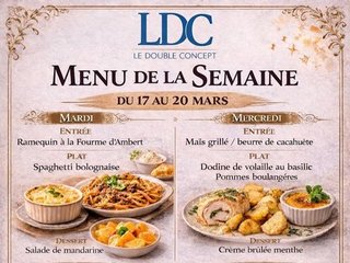 Au menu cette semaine sur place ou à emporter !