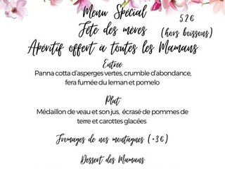 Le menu du fêtes des mères est arrivé !
