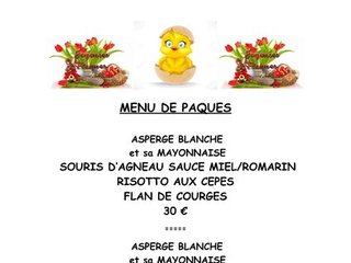Le menu de Pâques !