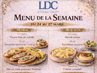 Au menu cette semaine sur place ou à emporter !