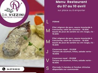 Au menu cette semaine sur place ou à emporter !
