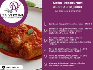 Au menu cette semaine sur place ou à emporter !