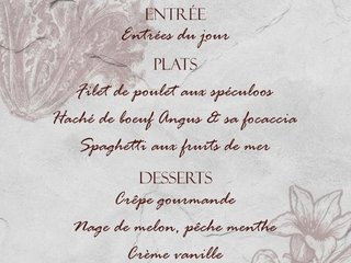 Au menu cette semaine sur place ou à emporter !
