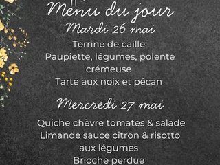 Au menu cette semaine !