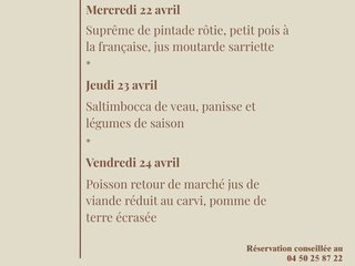 Au menu cette semaine !