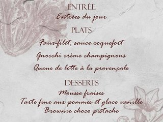 Au menu cette semaine sur place, en terrasse ou à emporter !