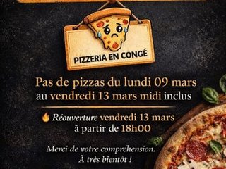 Pas de pizza jusqu'à vendredi midi !!