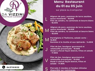 Au menu cette semaine sur place ou à emporter !