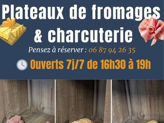 Plateau de fromages et charcuterie disponible !