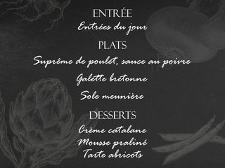 Au menu cette semaine sur place ou à emporter !