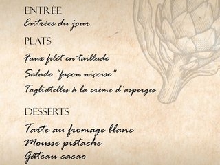 Au menu cette semaine sur place ou à emporter