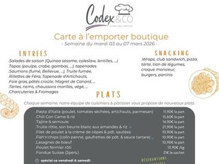 Au menu cette semaine sur place ou à emporter