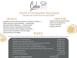 Au menu cette semaine sur place ou à emporter !