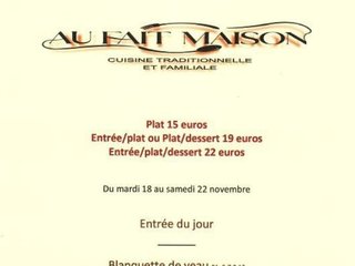 Au menu cette semaine, sur place ou à l'emporter