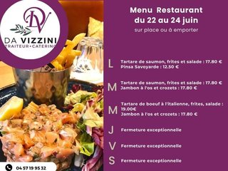 Au menu cette semaine sur place ou à emporter !