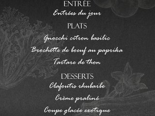 Au menu cette semaine sur place ou à emporter !
